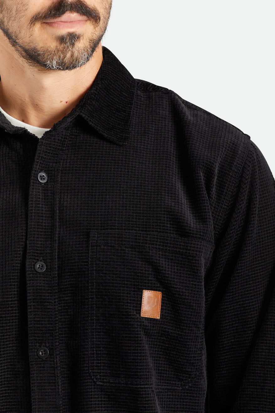 Tops Tejidos Brixton Porter L/S Waffle Corduroy Hombre Negras | 643091XOC