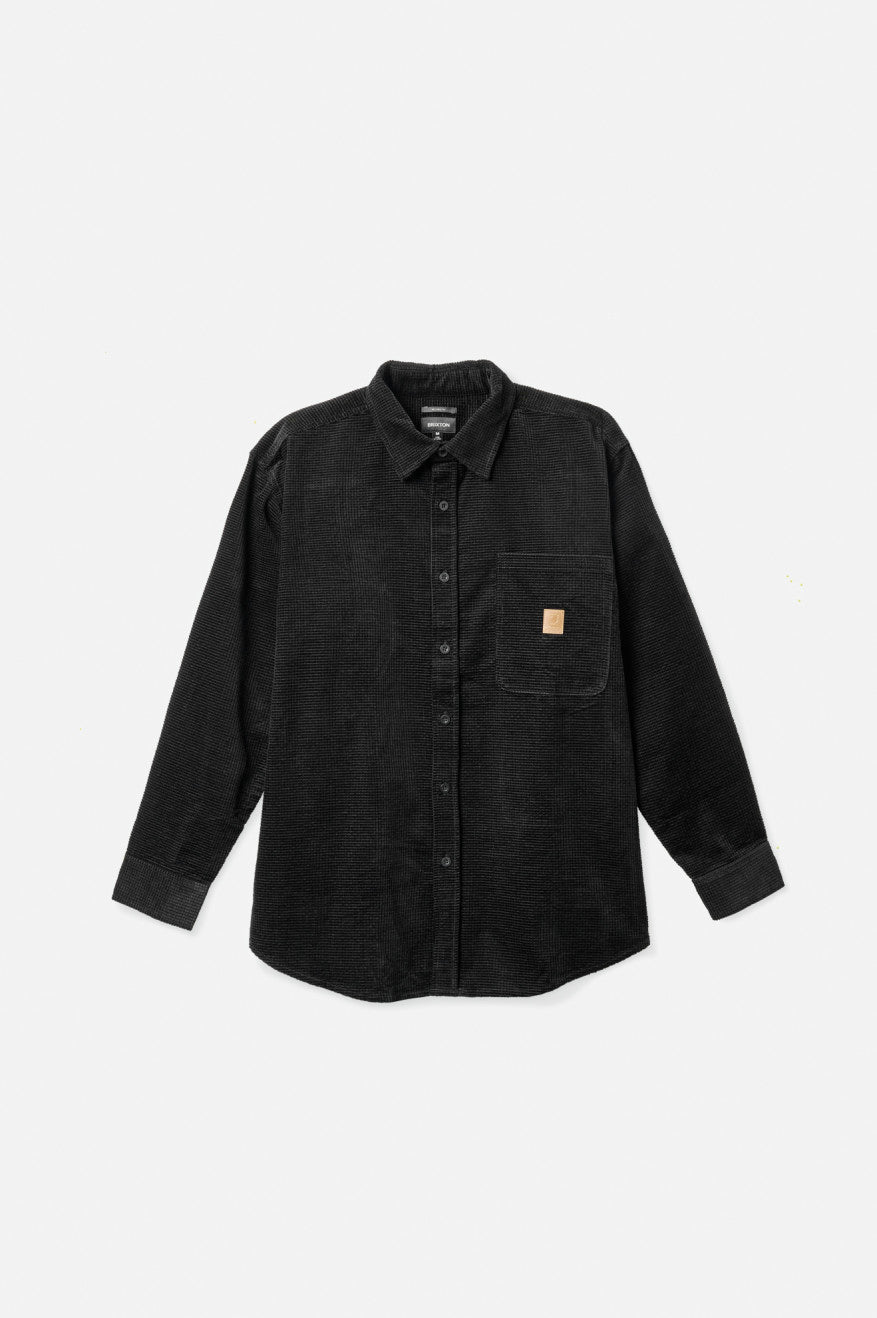 Tops Tejidos Brixton Porter L/S Waffle Corduroy Hombre Negras | 643091XOC