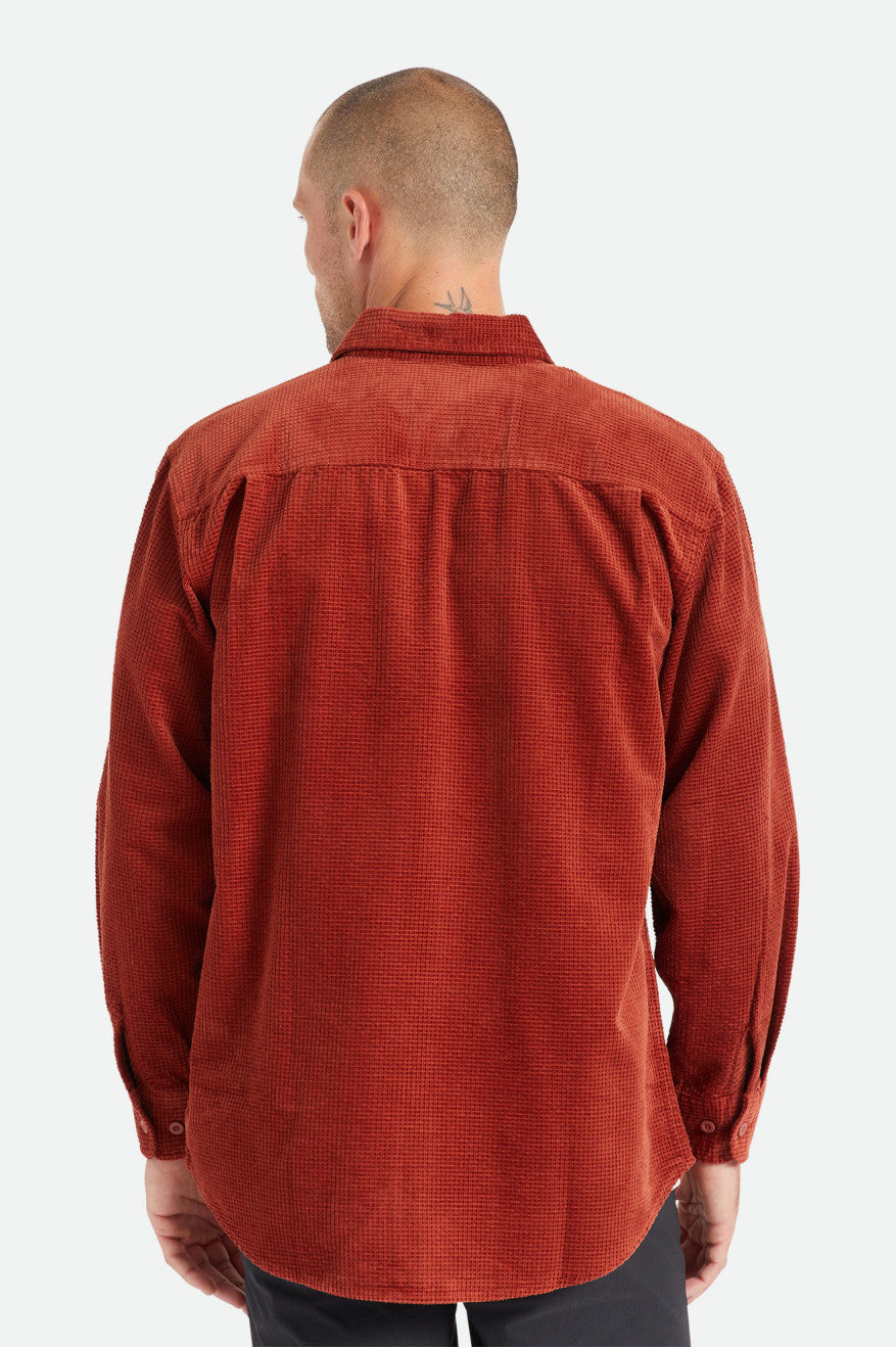 Tops Tejidos Brixton Porter L/S Waffle Corduroy Hombre Rojas | 695371HLV