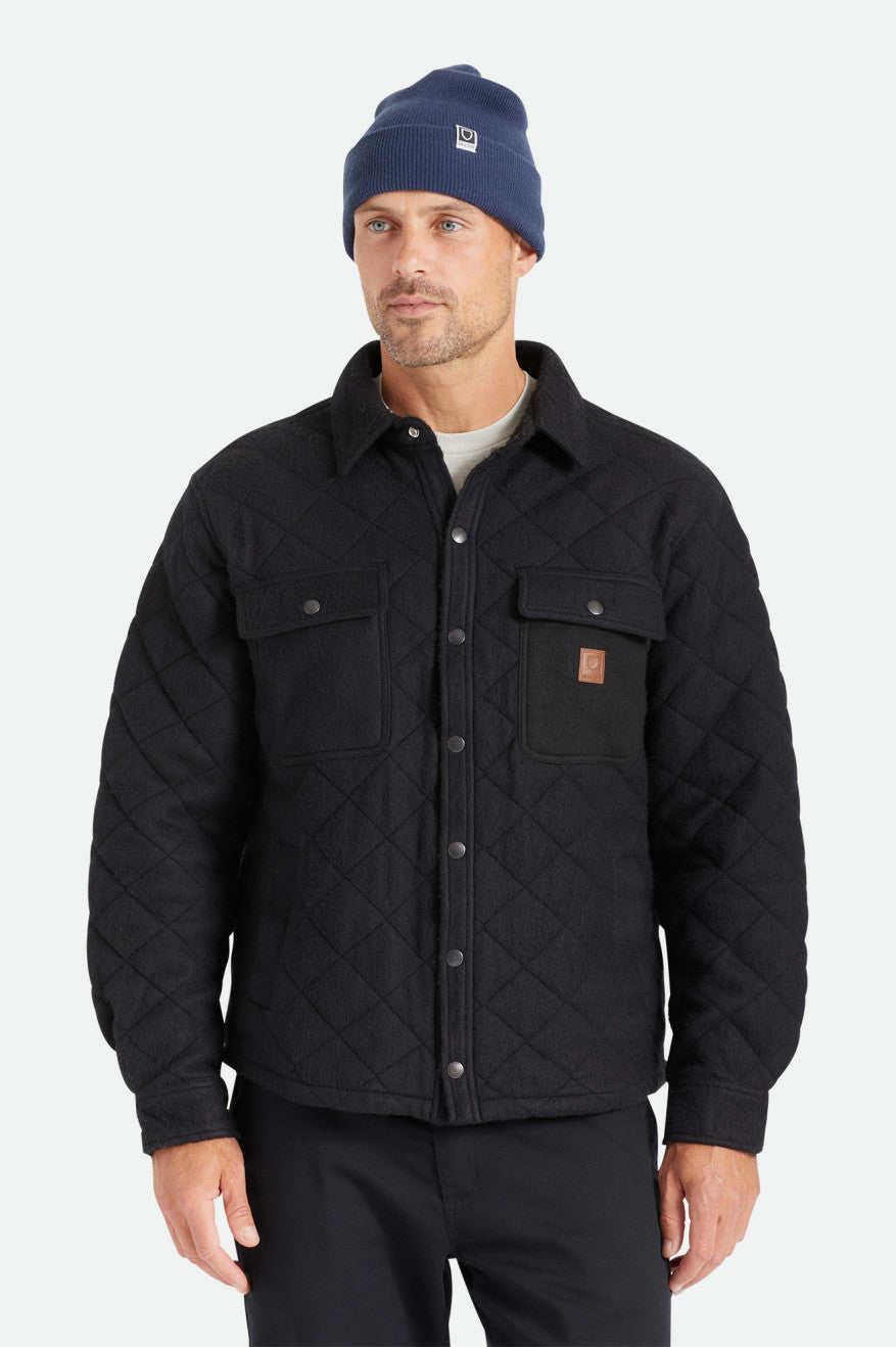 Chaquetas Brixton Cass Acolchado Fleece Hombre Negras | 230154FED