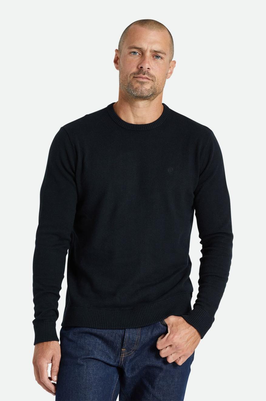 Prendas De Punto Brixton Reserve Cashmere Sueter Hombre Negras | 406728BWO