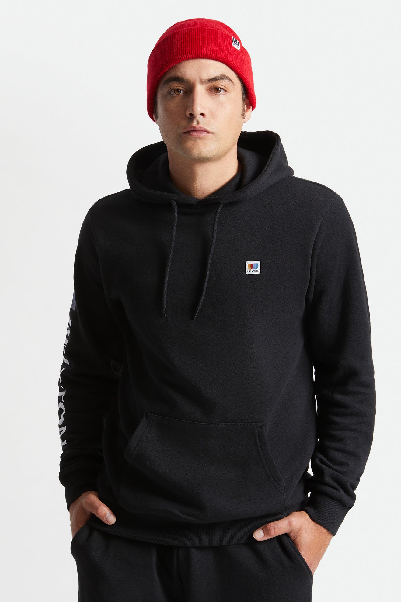 Sudadera Con Capucha Brixton Alton Hombre Negras | 974082NUR