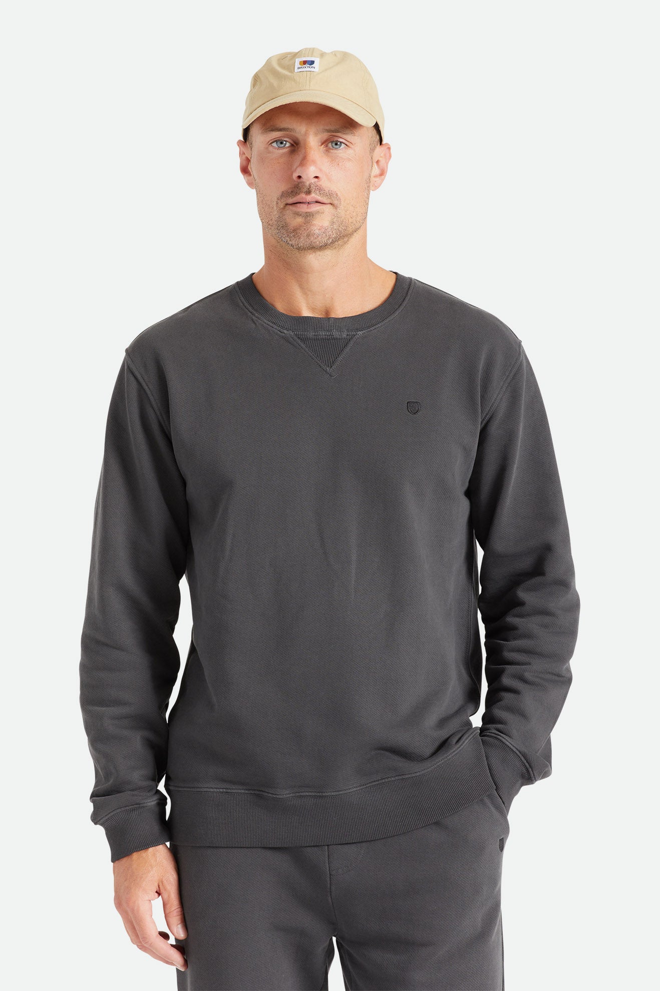 Sudadera Con Capucha Brixton Vintage Reserve Crew Hombre Negras | 690375VIJ