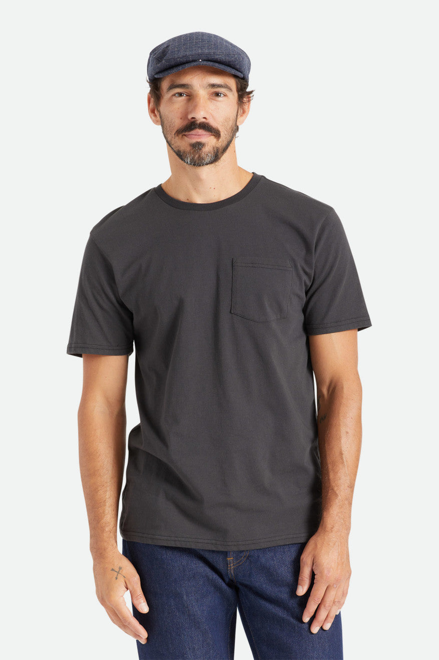 Tops Brixton Basic S/S Pocket Hombre Negras | 794681MJE