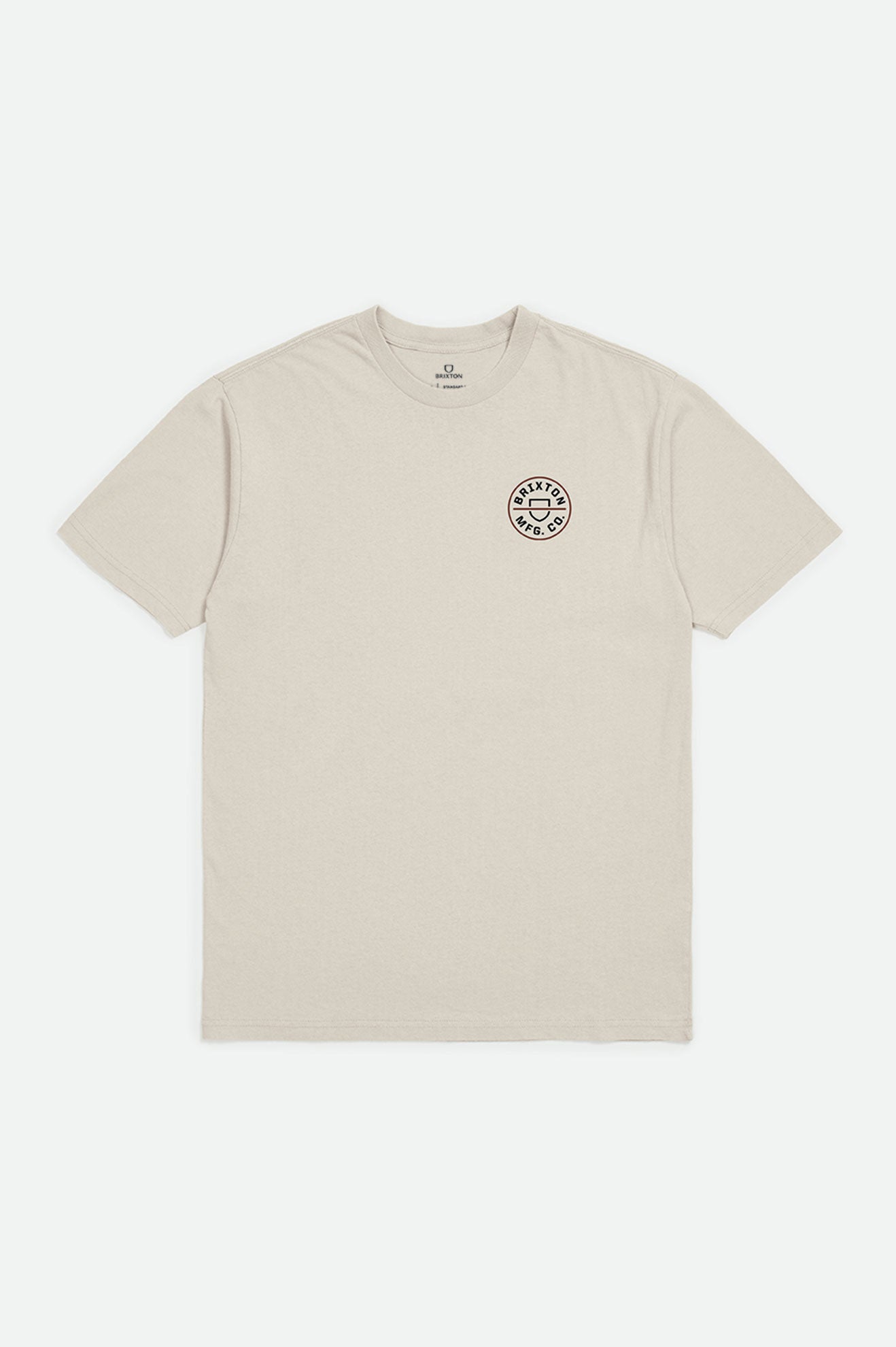 Tops Brixton Crest II S/S Standard Hombre Creme | 682409HCM